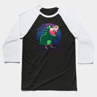 Aesthetic Vaporwave Rose breasted Galah Cockatoo Dinosaur Doodle Baseball T-Shirt